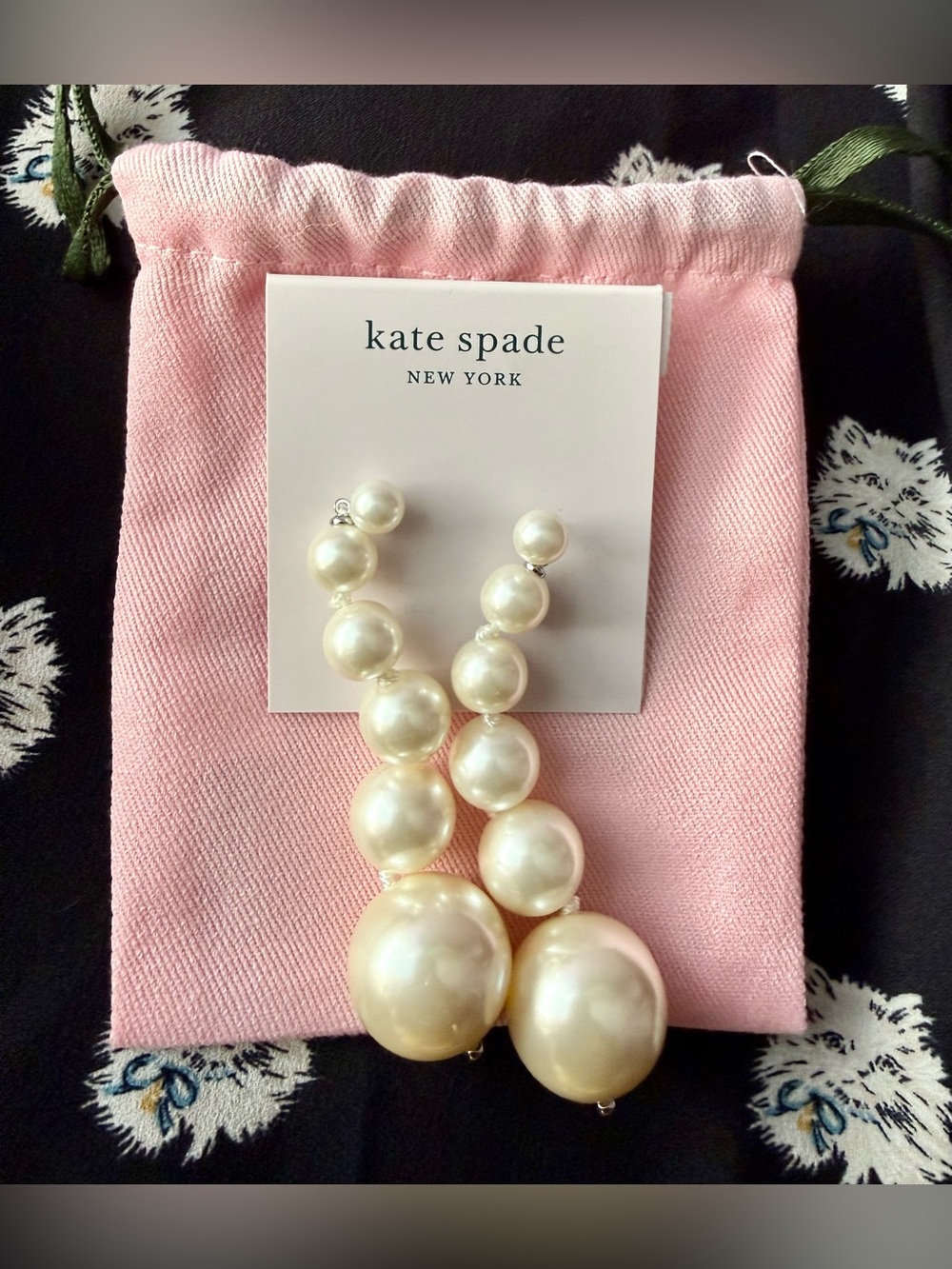 NWT Kate Spade Pearls Please Linear Earrings